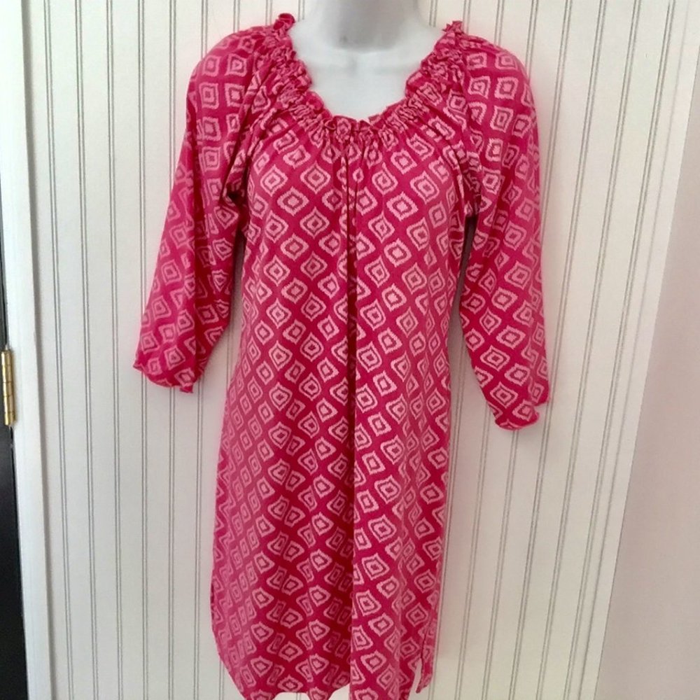 Erma's Closet Pink & Whote Geo Print Dress